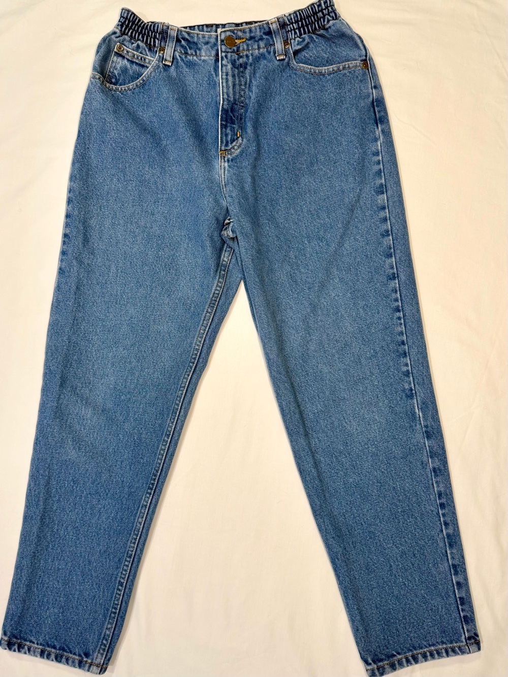 Vintage LL Bean Mom Jeans Size Elastic Waist, straight leg 8P